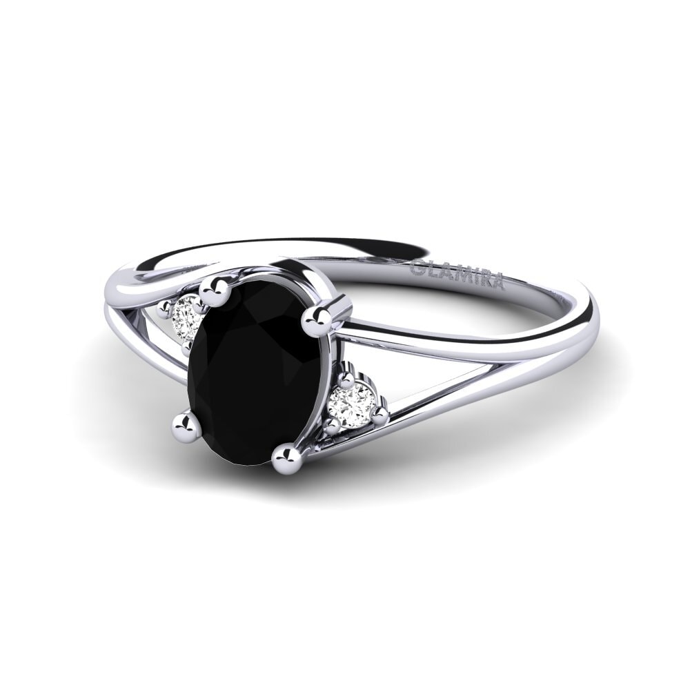 Ónix Negro Anillo de compromiso Ariel