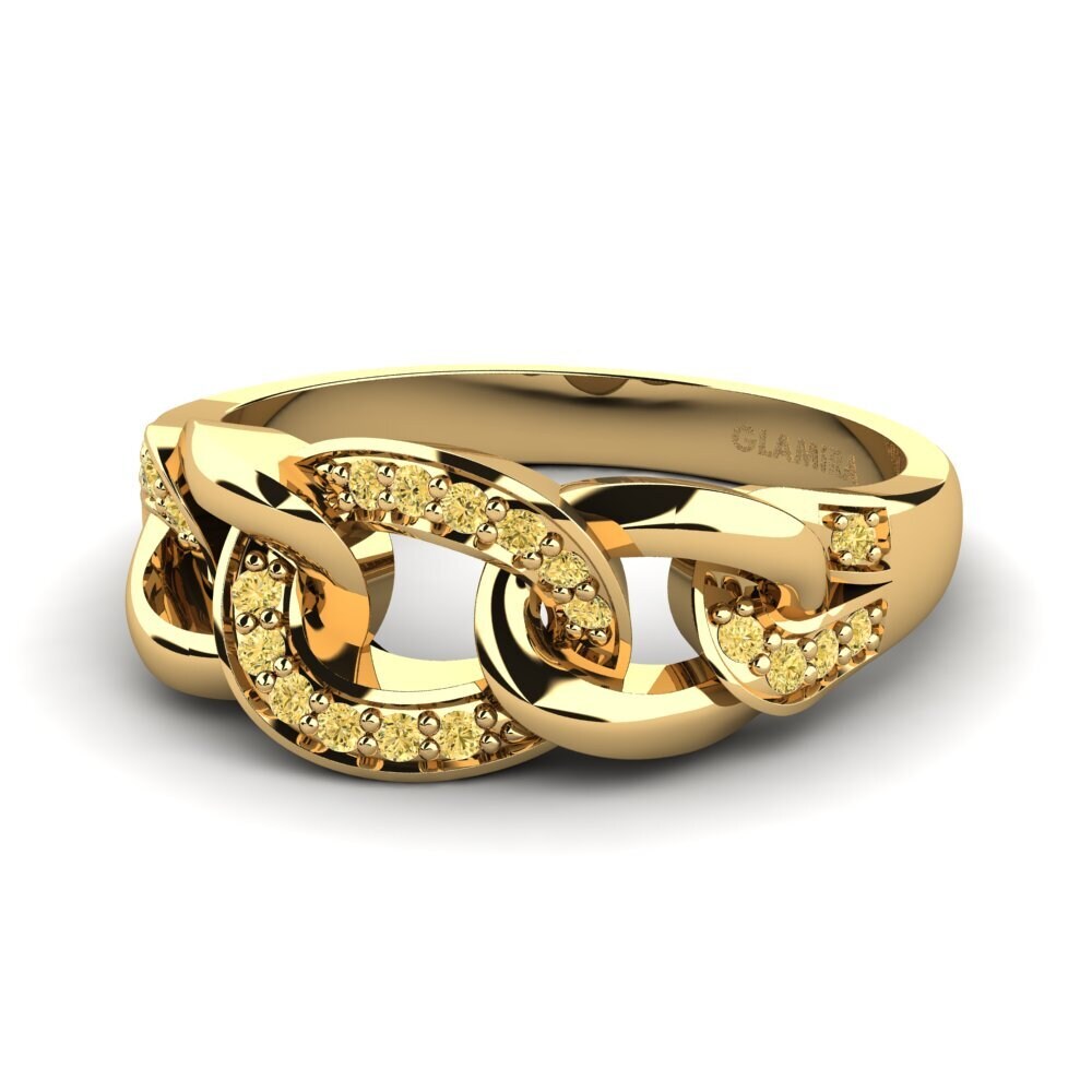 14ct Yellow Gold Yellow Diamond Ring Arjean