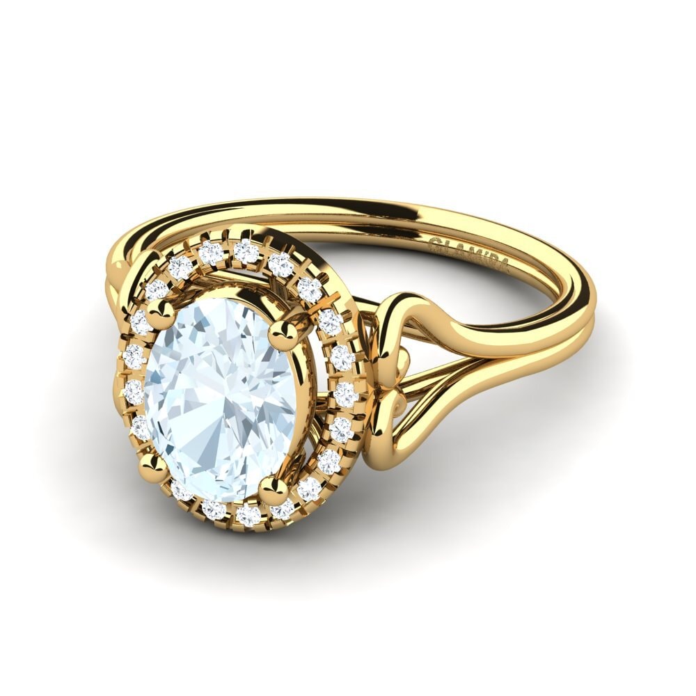 Aguamarina Anillo de compromiso Azalea