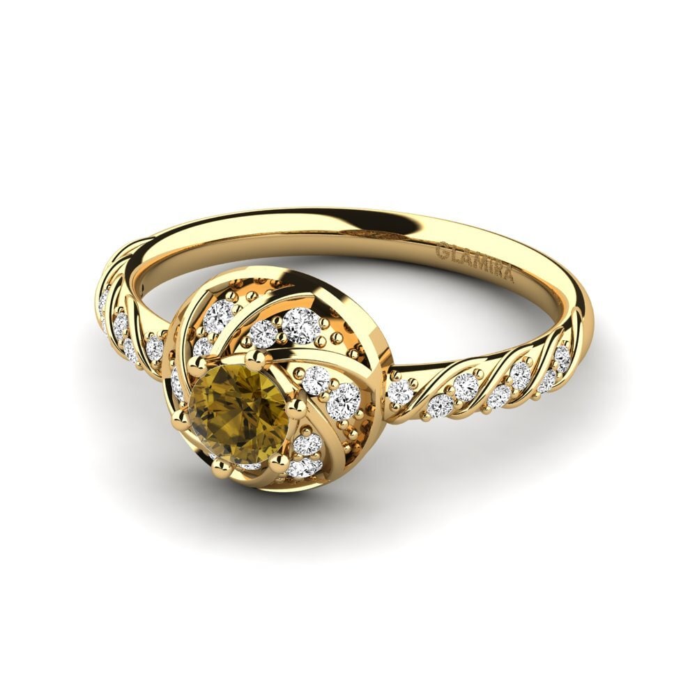 Circón Marrón Anillo de compromiso Blondene
