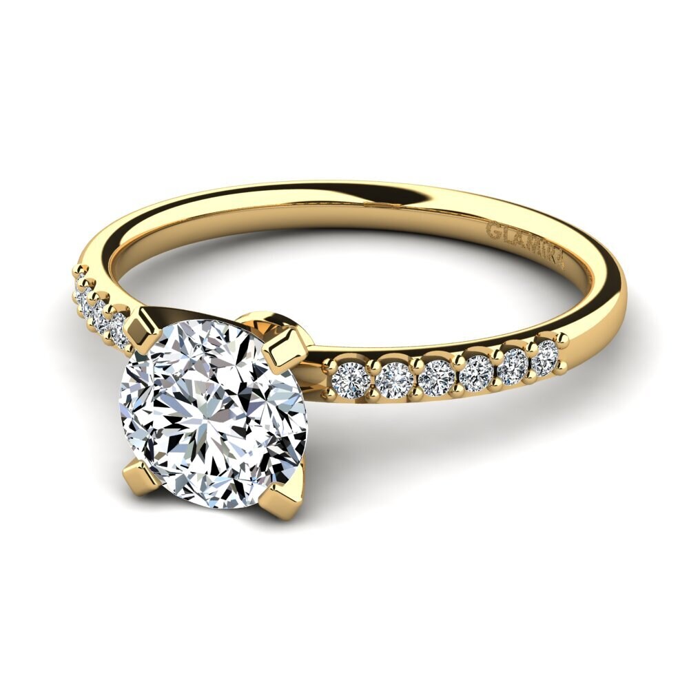 Bague De Fiançailles Solitaire Diamant 0.50 Ct F/VS1 – Or Jaune 18K – Brillianteers – Neuf Avec étiquettes