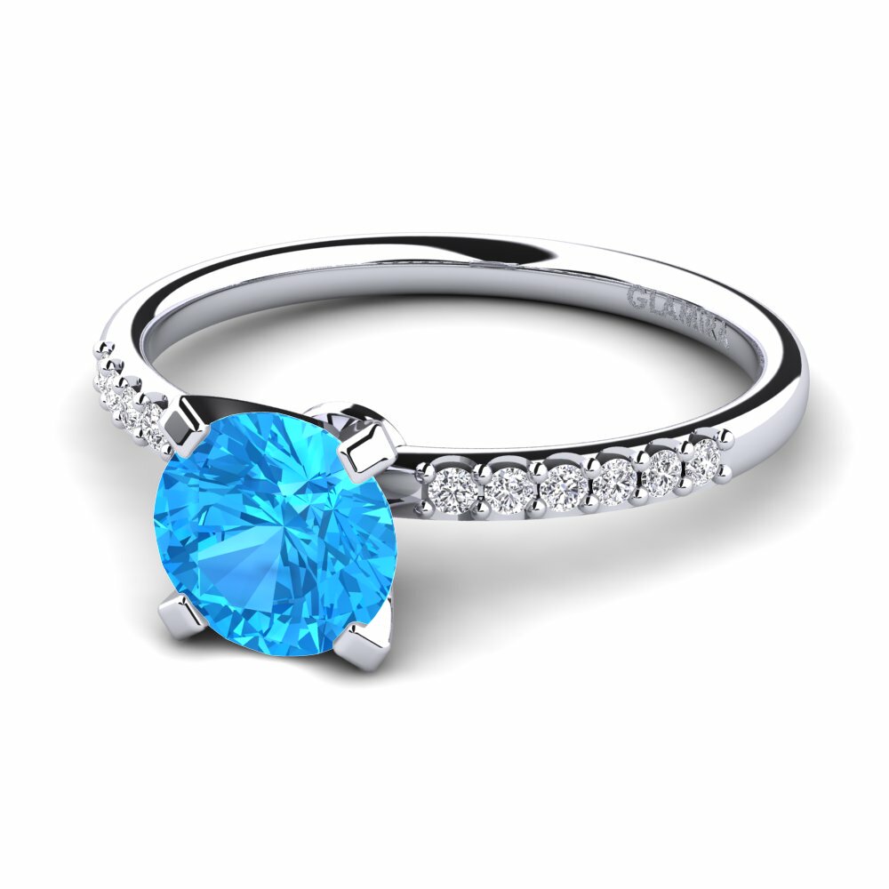 Blue Topaz Engagement Ring Cadence
