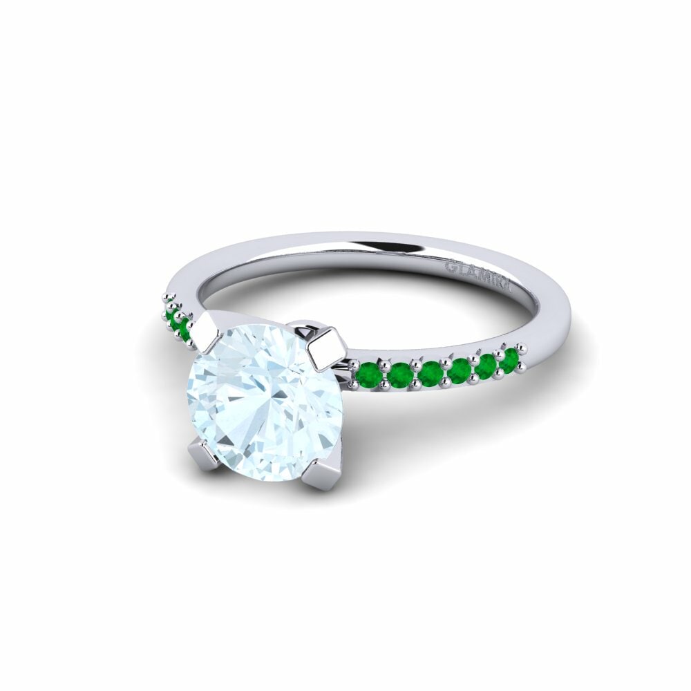 Aguamarina Anillo de compromiso Cadence 1.6 crt