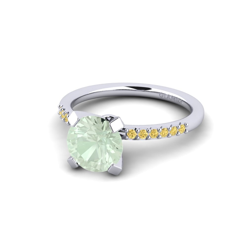 Green Amethyst Engagement Ring Cadence 1.6 crt