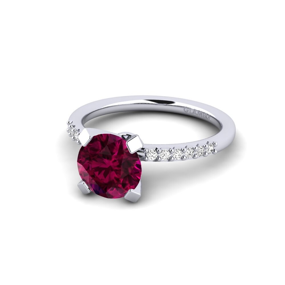Granate Rhodolite Anillo de compromiso Cadence 1.6 crt