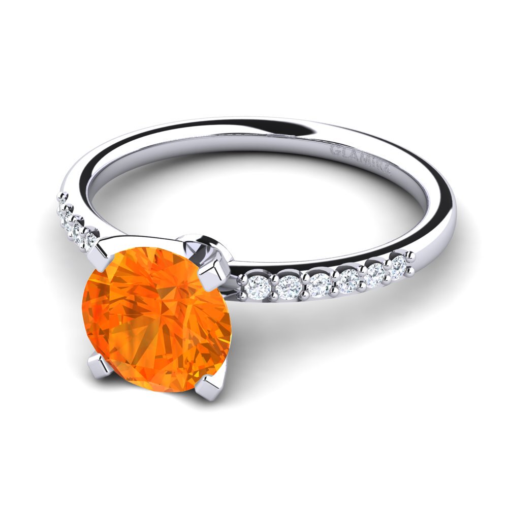 Zafiro Naranja Anillo de compromiso Cadence 2.0 crt