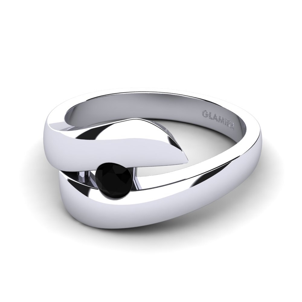 Zafiro negro Anillo de compromiso Calvina