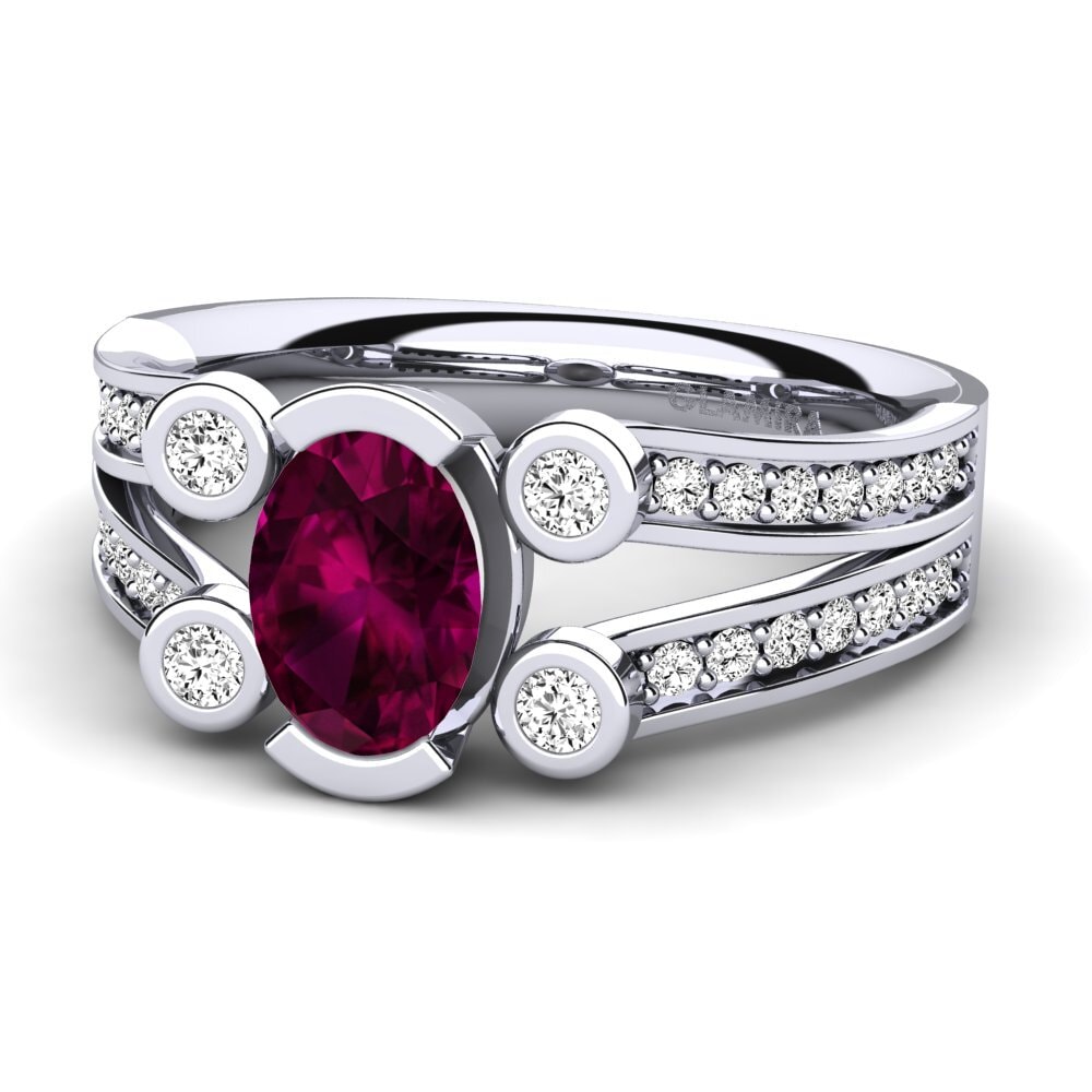 Granate Rhodolite Anillo de compromiso Darsana