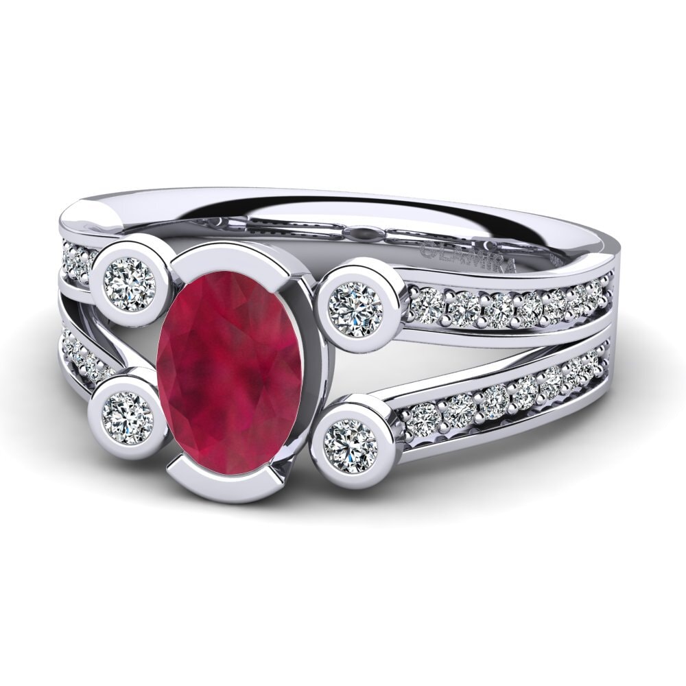 Rubí Anillo de compromiso Darsana
