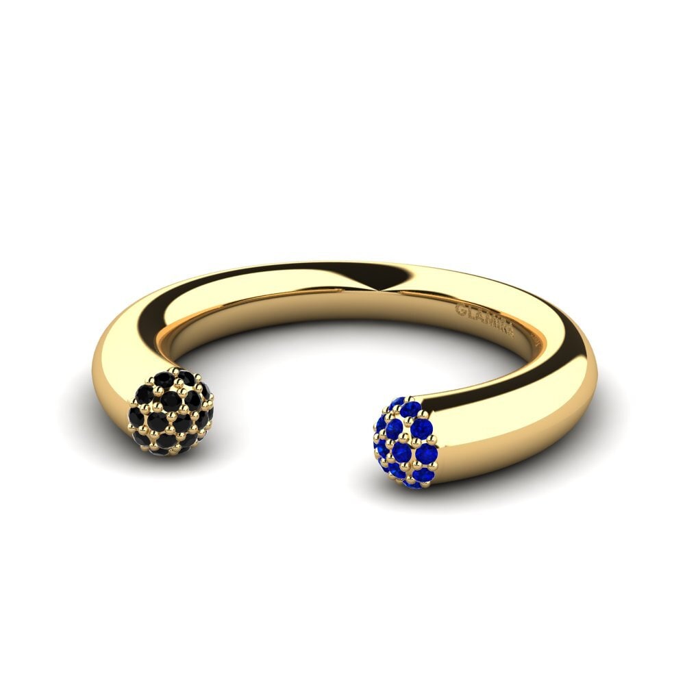 14ct Yellow Gold Black Diamond Ring Delmore