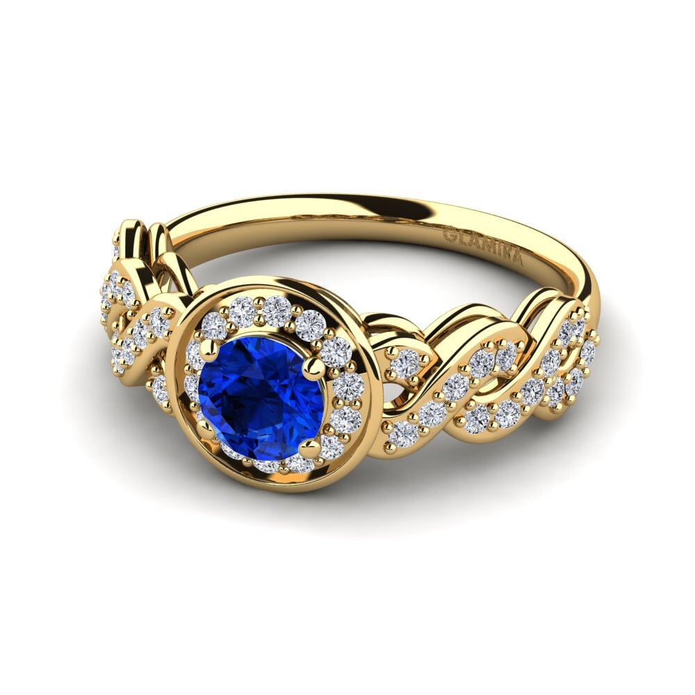 Saphir (im Labor gezüchtet) Verlobungsring Elaina