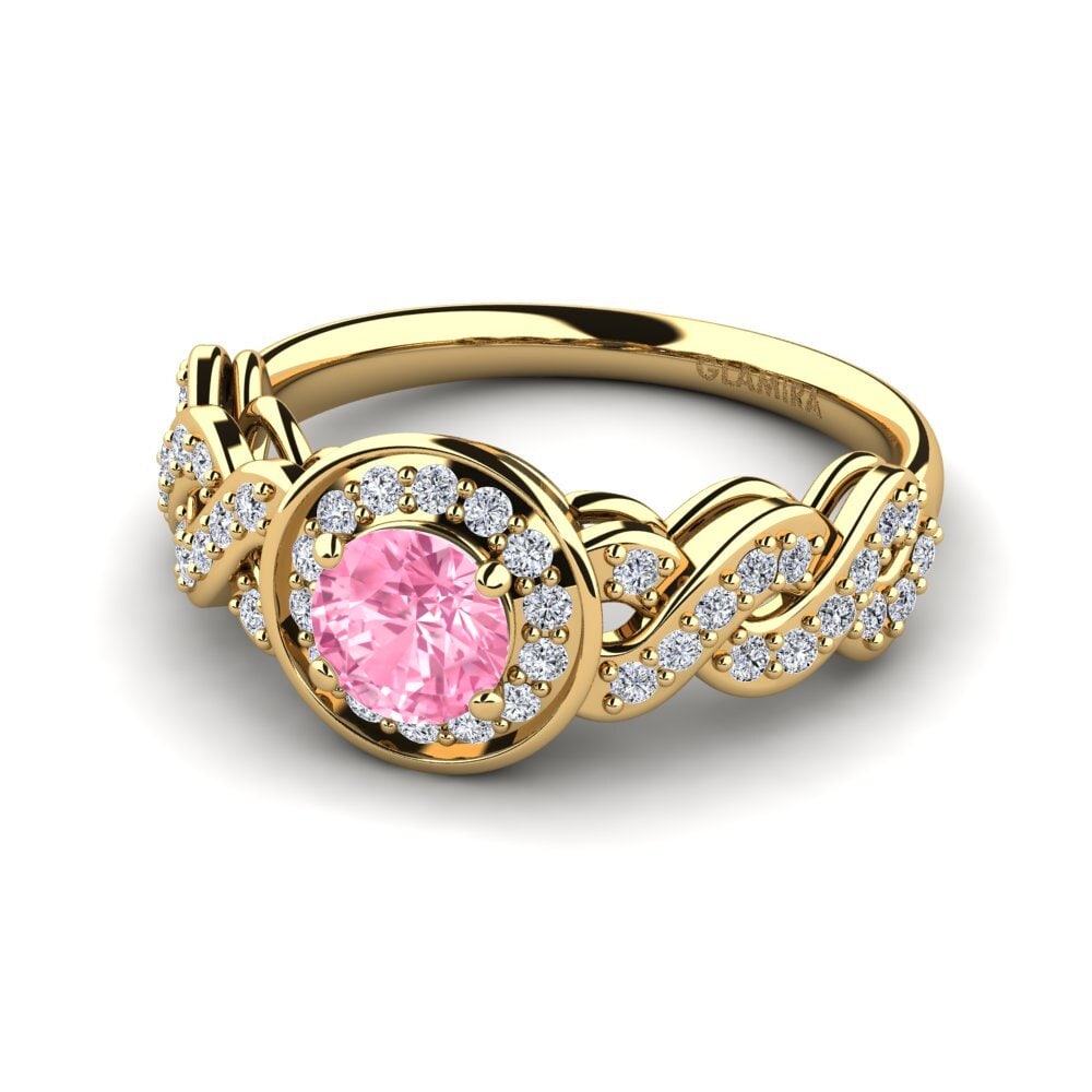 Zafiro Rosado Anillo de compromiso Elaina