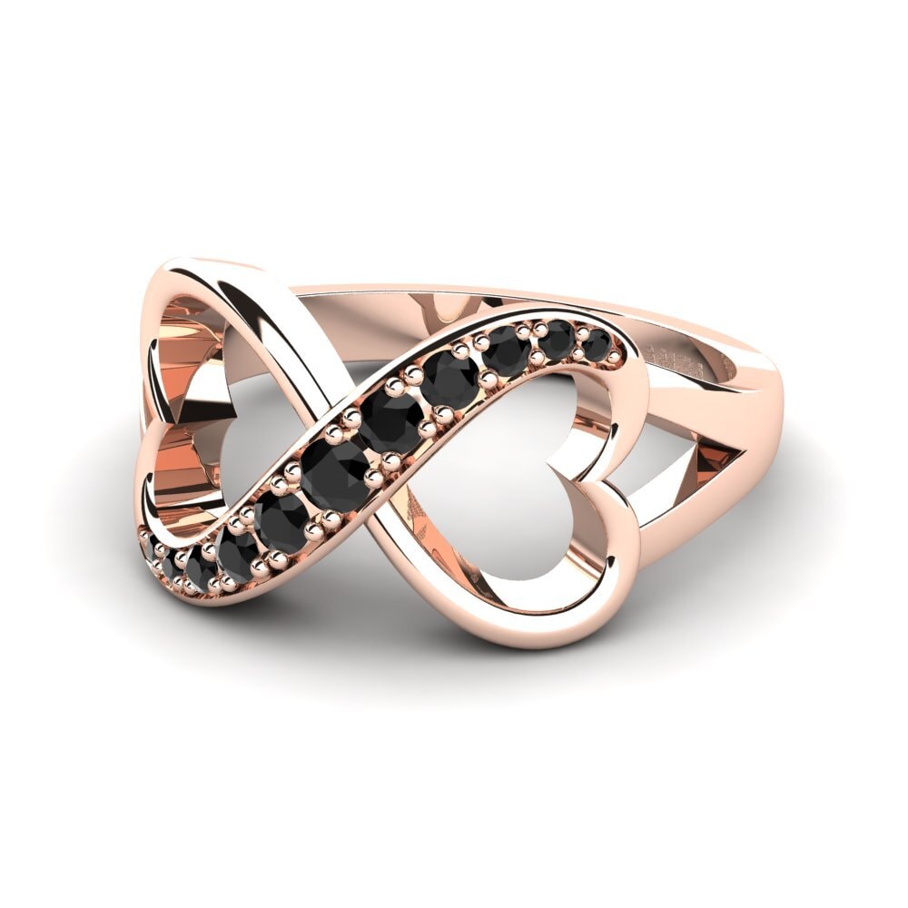 14ct Rose Gold Black Onyx Ring Endlessheart