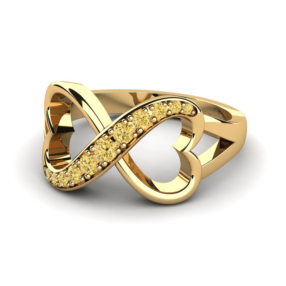 14ct Yellow Gold Yellow Diamond Ring Endlessheart