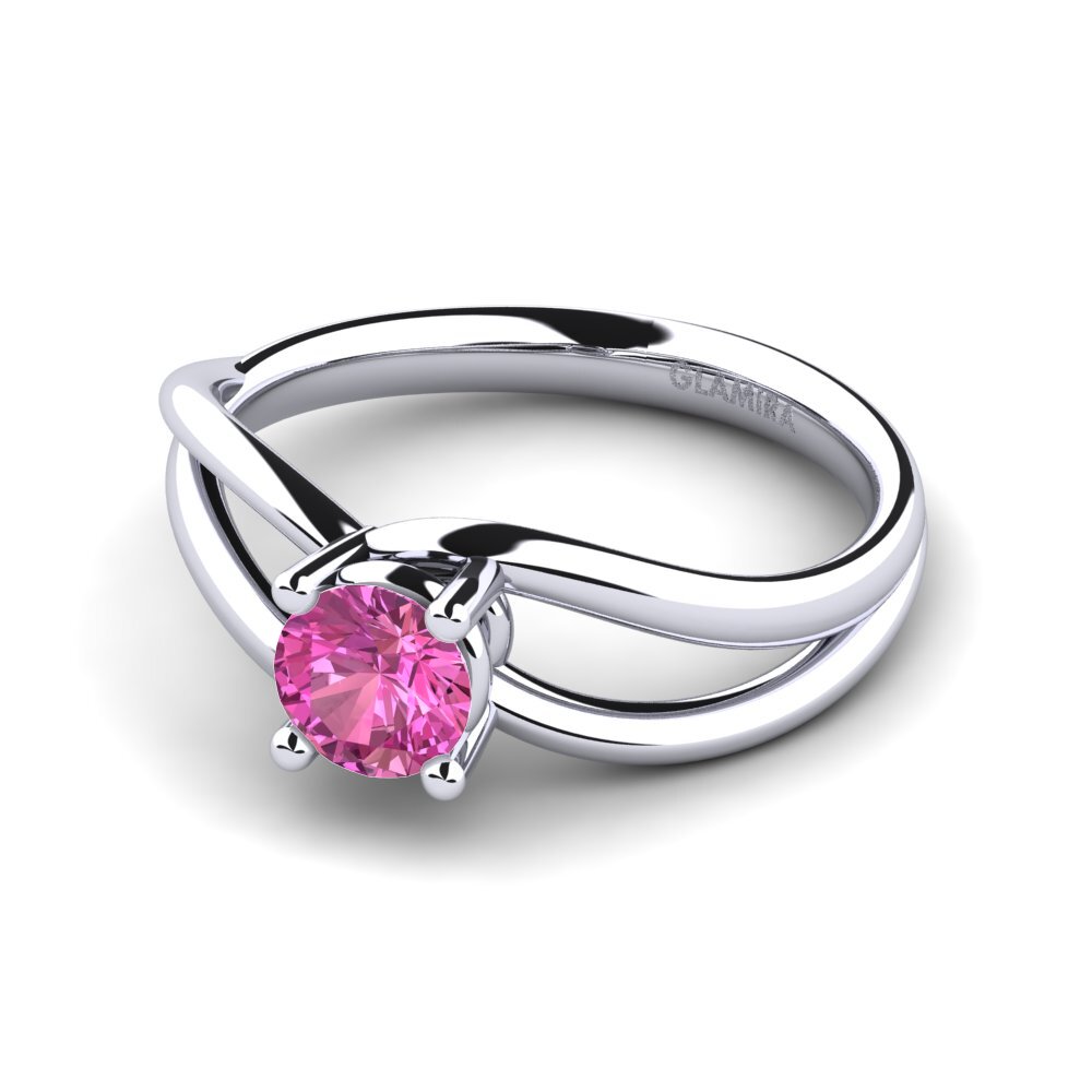 9ct White Gold Pink Topaz Engagement Ring Federica