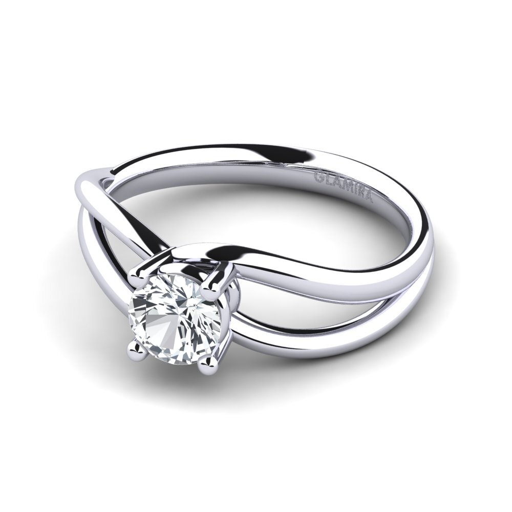 White Zircon Engagement Ring Federica