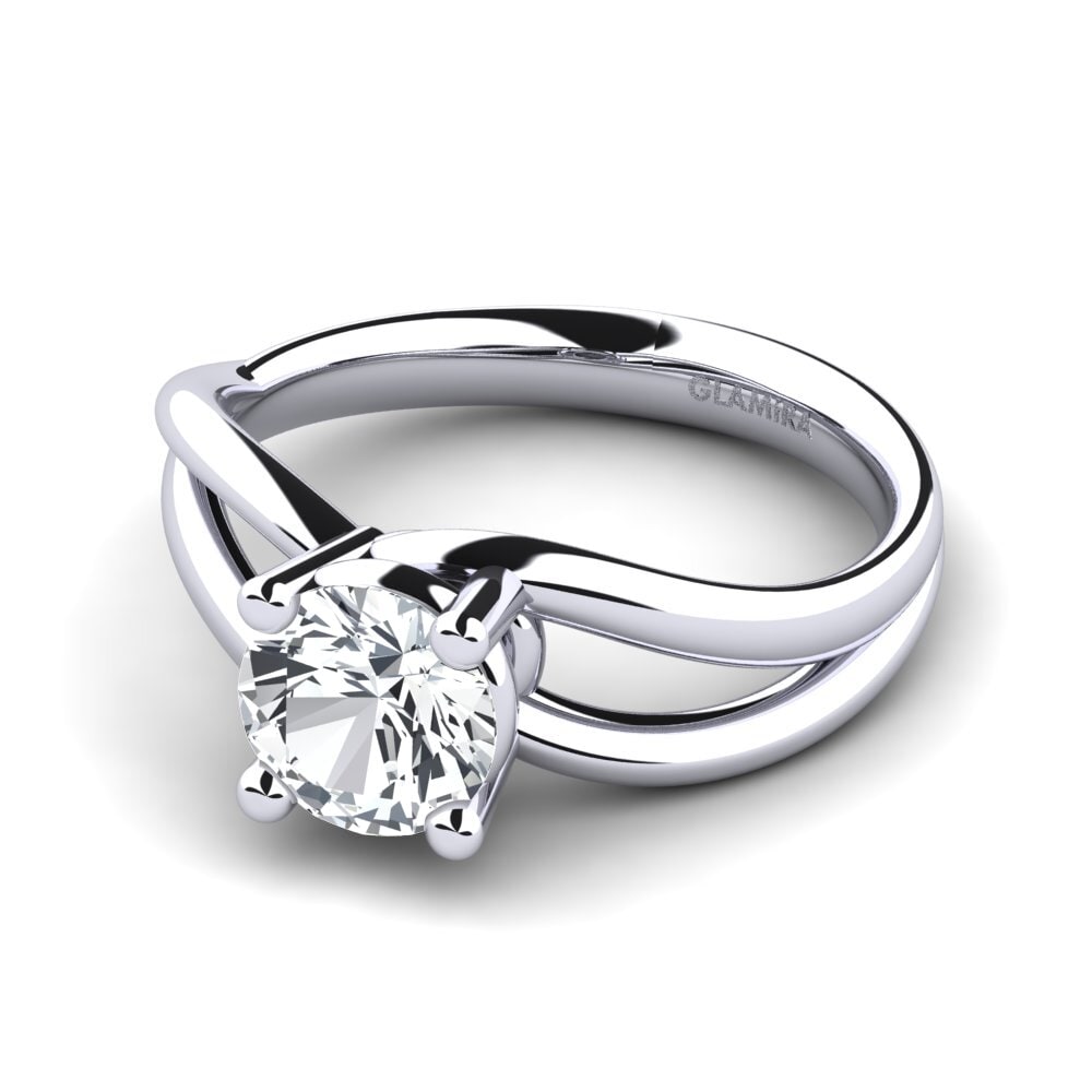 Weißer Zirkon Verlobungsring Federica 1.00 crt