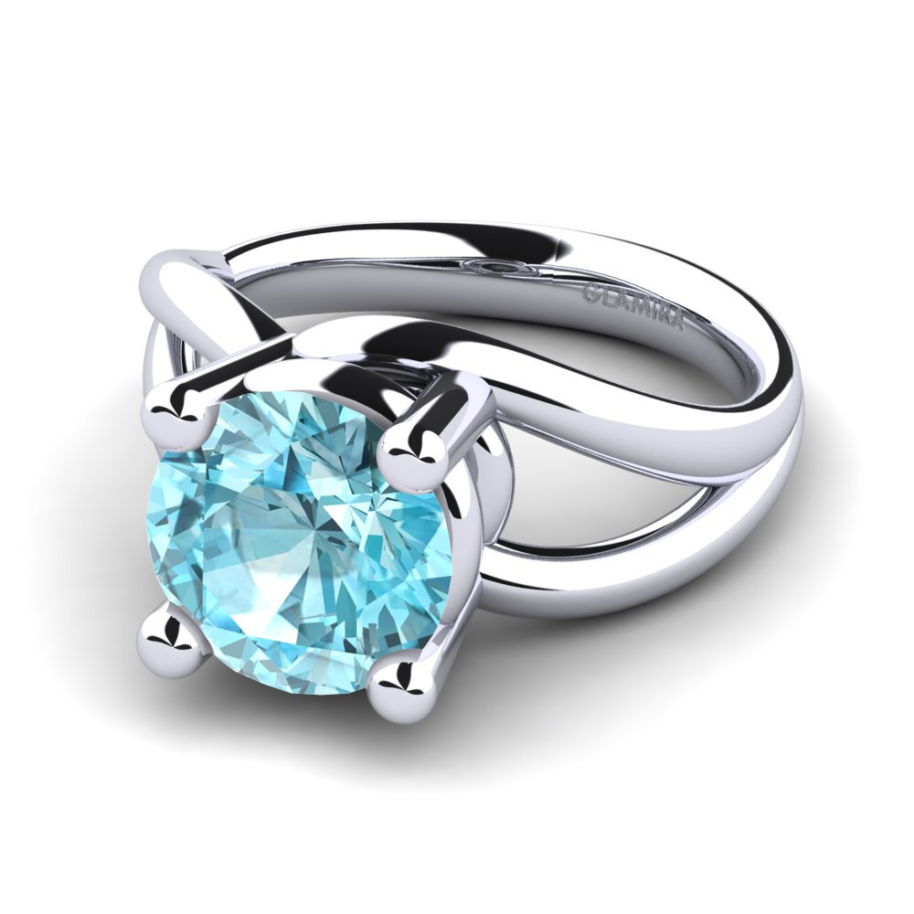 Blue Zircon Engagement Ring Federica 3.00 crt