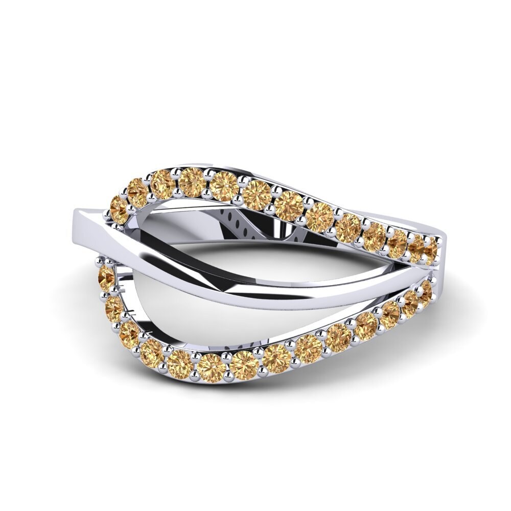 950 Platinum Brown Diamond Ring Fioralba