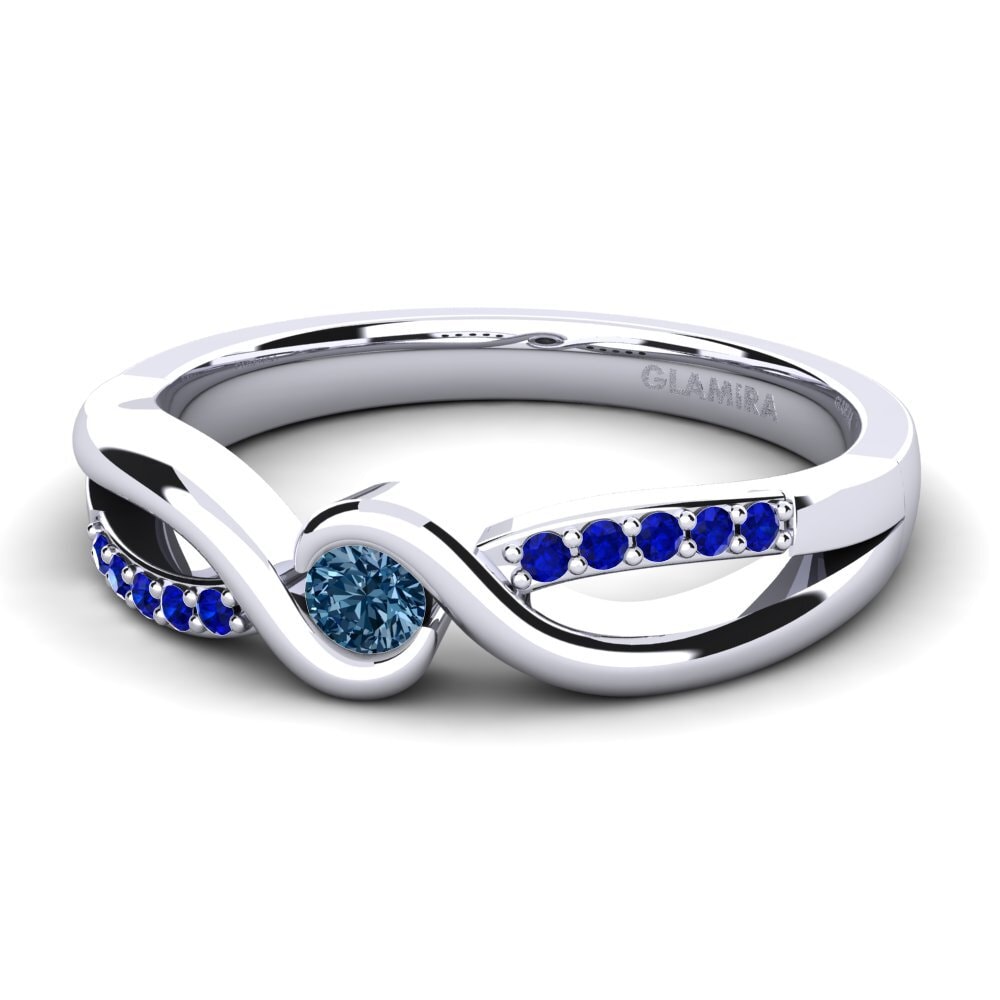 Blue Diamond Engagement Ring Dahlia 0.1crt