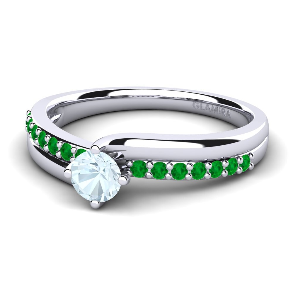 Aguamarina Anillo de compromiso Lia