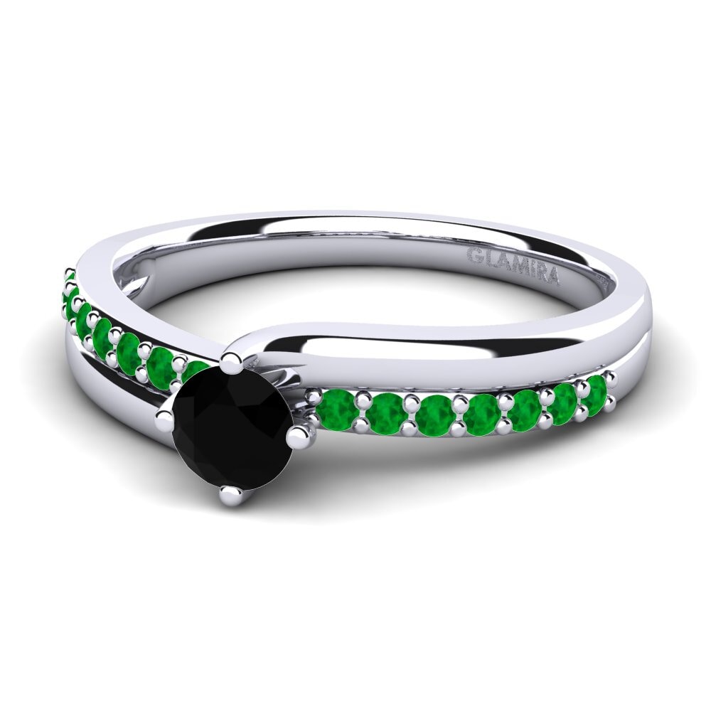 9ct White Gold Black Diamond Diamonds Ring Lia