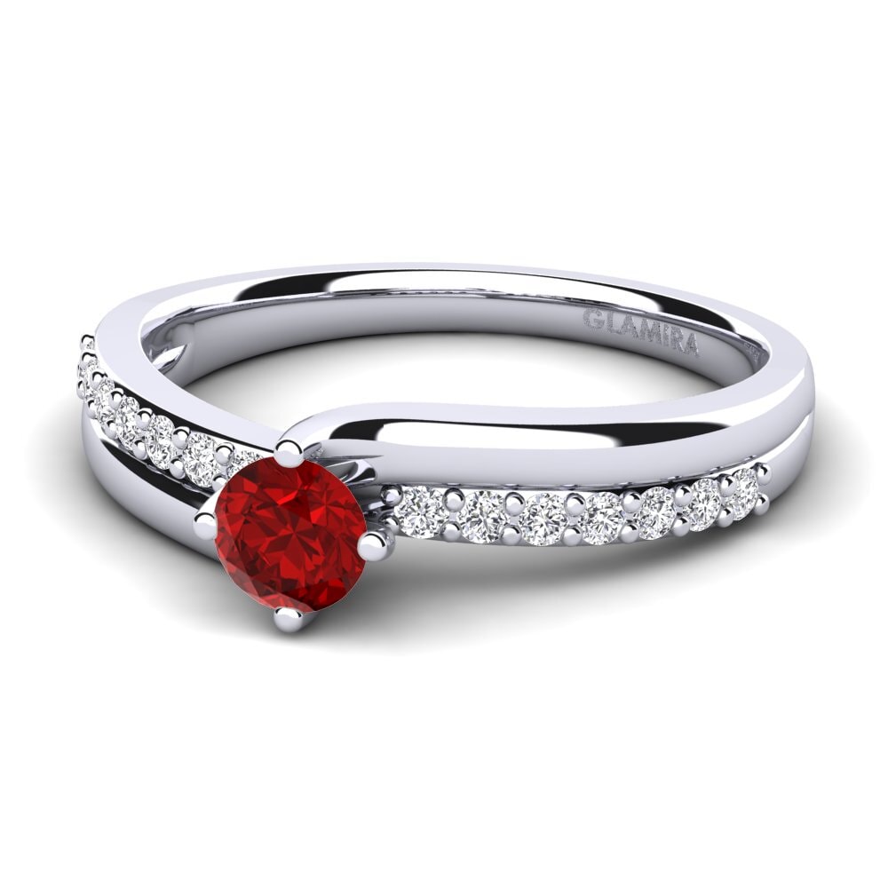 Ruby (Lab Created) Diamonds Ring Lia