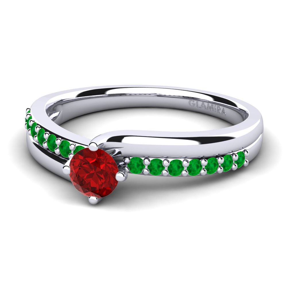 Ruby (Lab Created) Diamonds Ring Lia