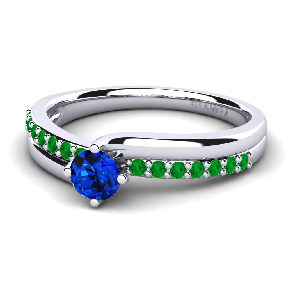 Sapphire (Lab Created) Diamonds Ring Lia
