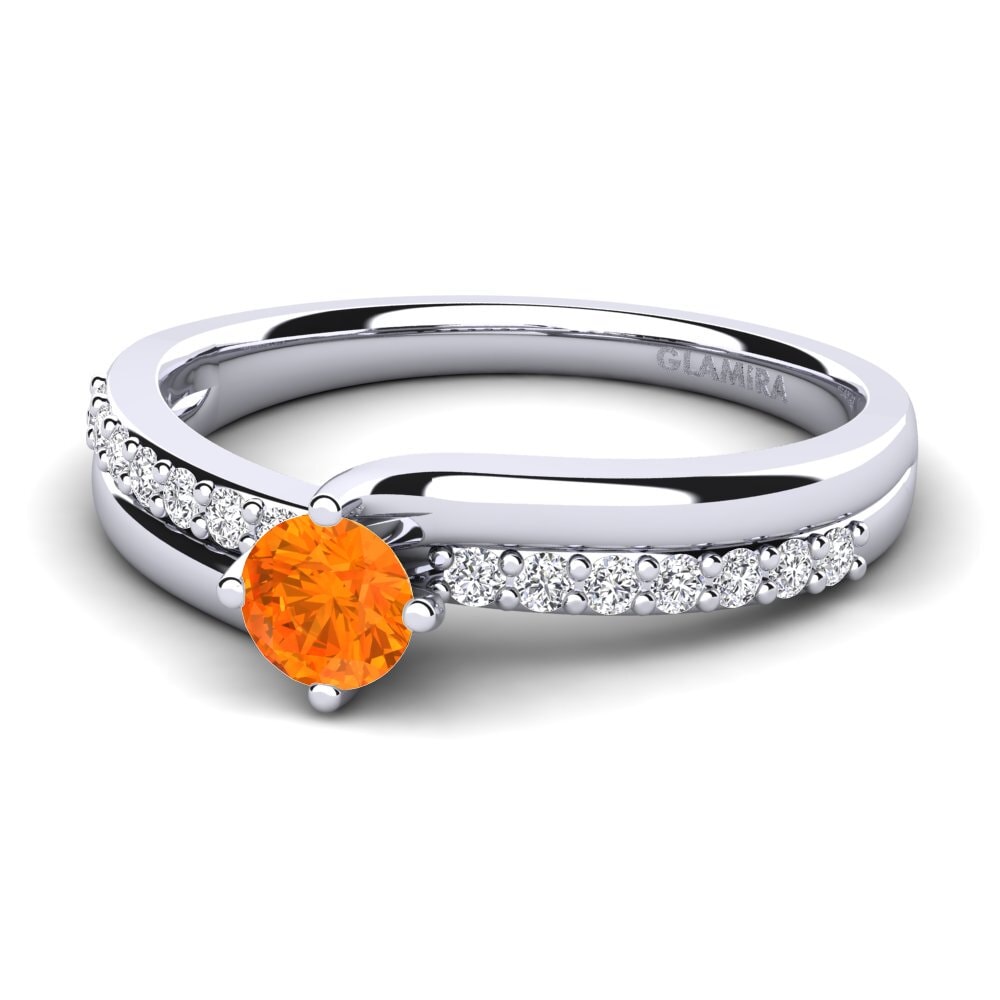 Zafiro Naranja Anillo de compromiso Lia