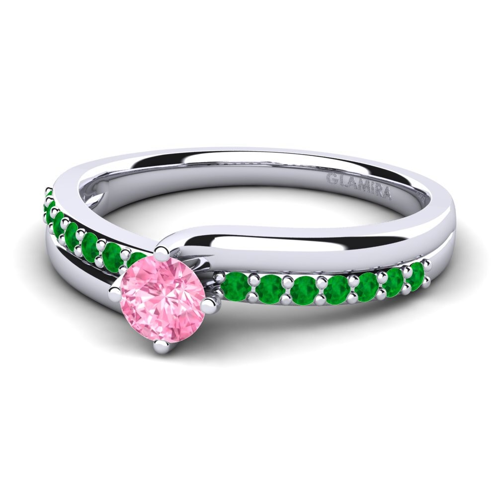 18ct White Gold Pink Sapphire Diamonds Ring Lia