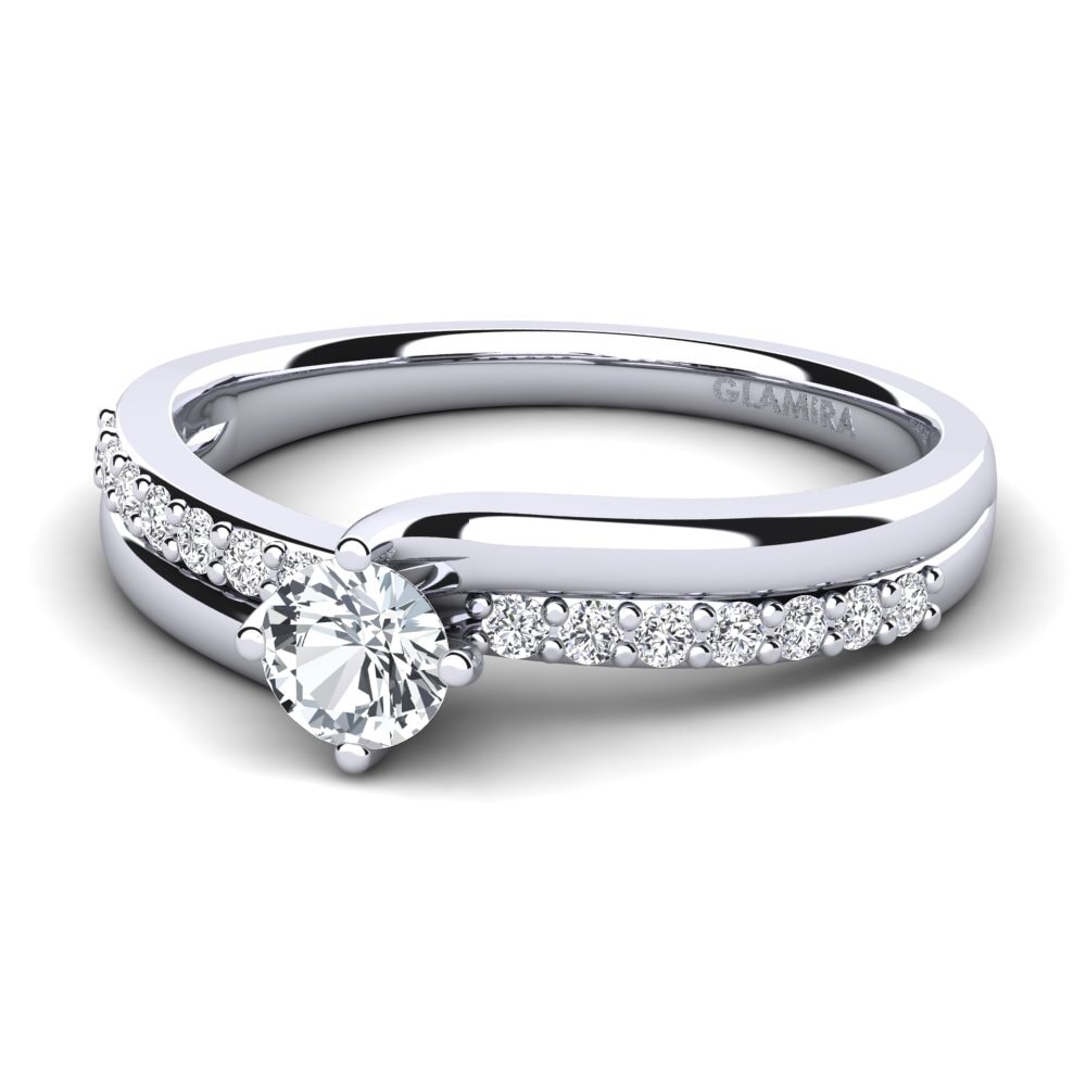 950 Platinum White Zircon Diamonds Ring Lia