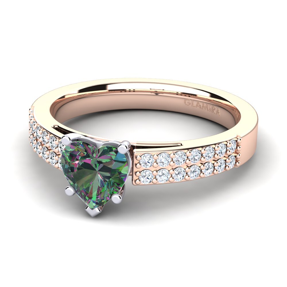 9ct Rose & White Gold Mystic Topaz Engagement Ring Shirley