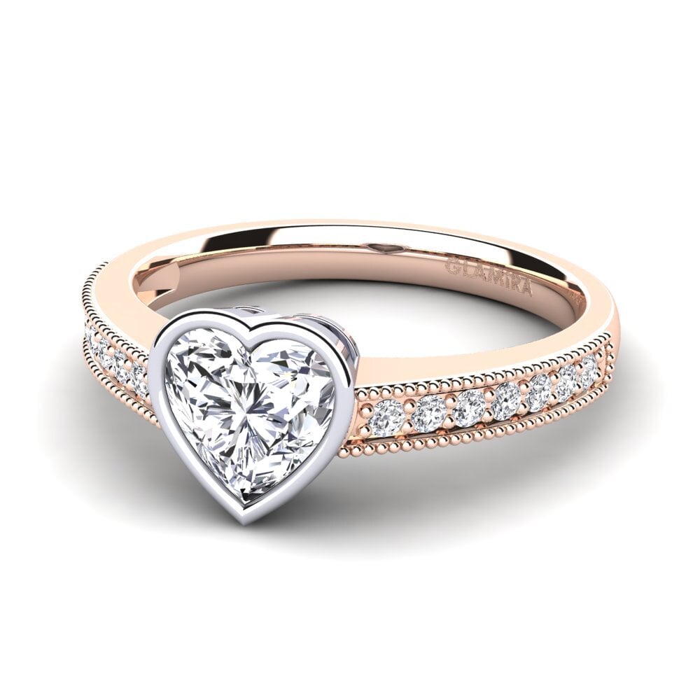 9k Oro Rosa & Blanco Anillo de compromiso Chole