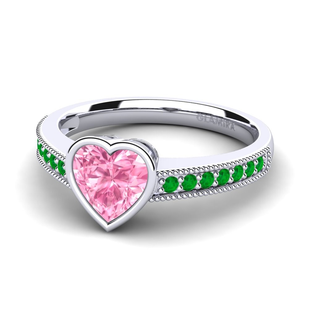 18ct White Gold Pink Sapphire Engagement Ring Chole
