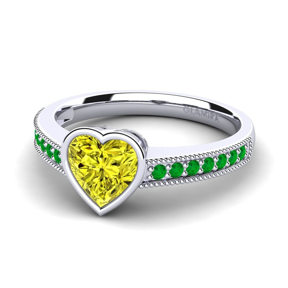 9ct White Gold Yellow Diamond Engagement Ring Chole