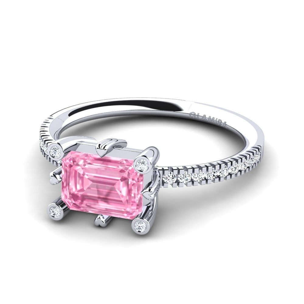 Zafiro Rosado Anillo de compromiso Margarita