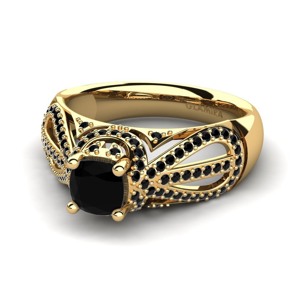 Black Diamond Engagement Ring Guerline