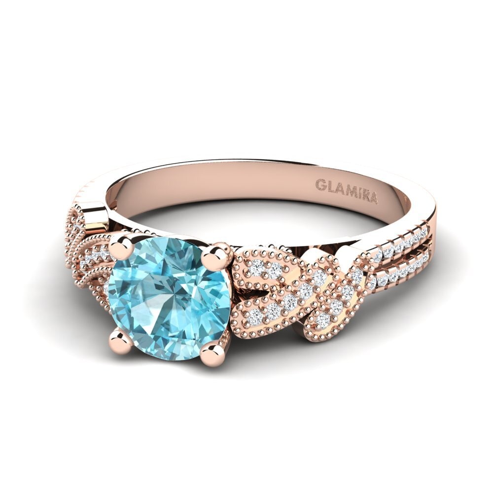 Circón Azul Anillo de compromiso Gunilla