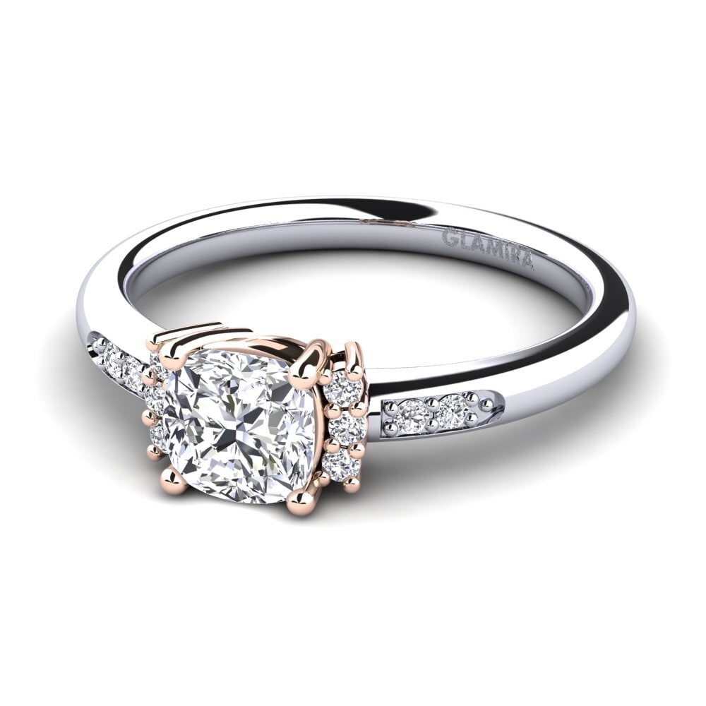 18k White & Rose Gold Engagement Ring Lenny