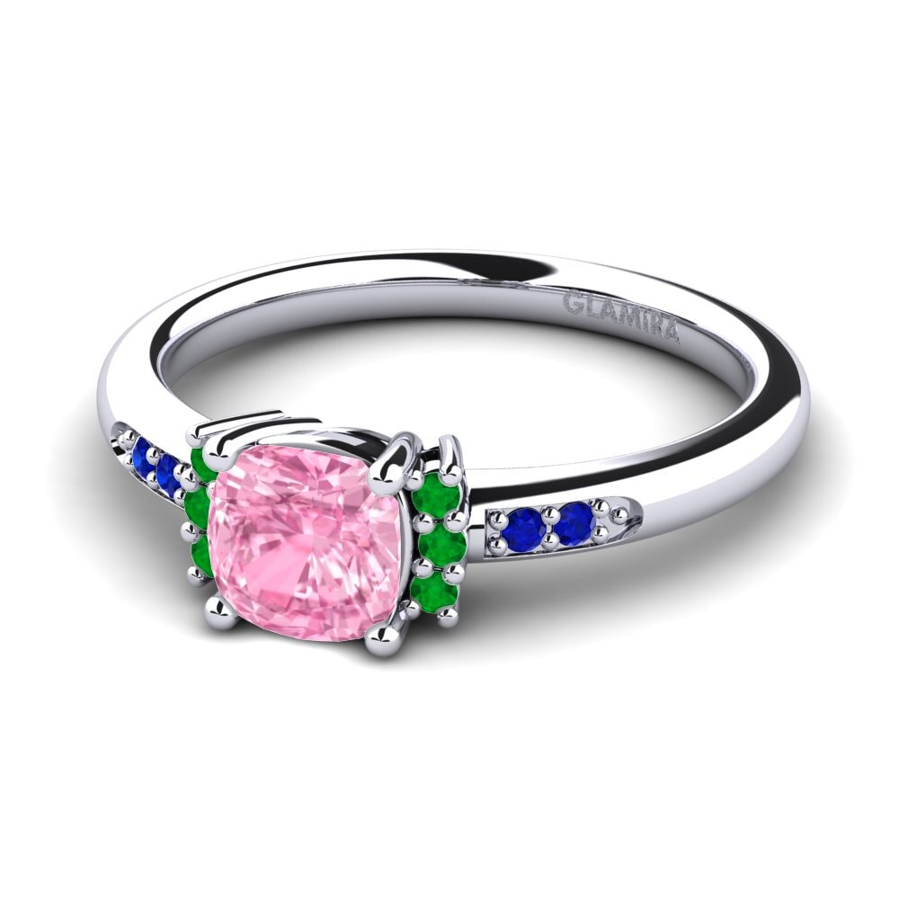 18ct White Gold Pink Sapphire Engagement Ring Lenny