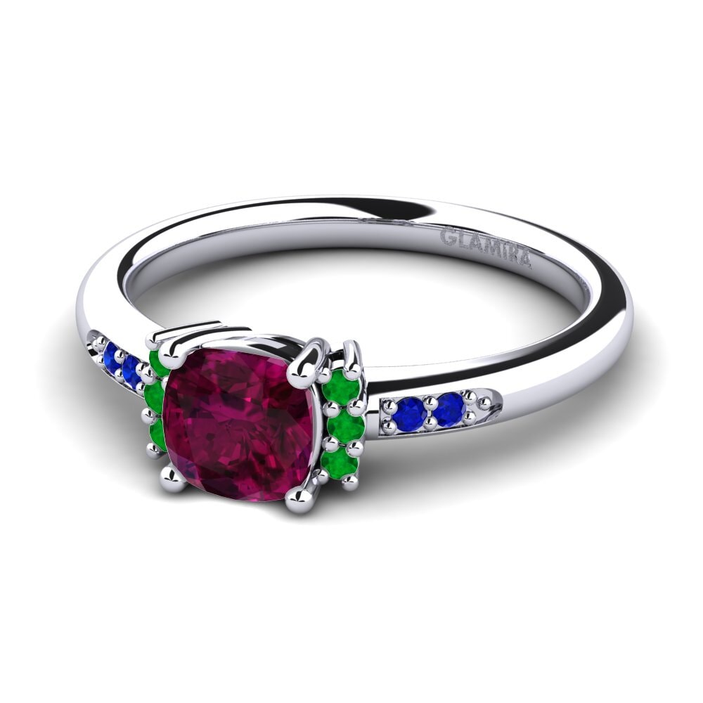 Rhodolite Garnet Engagement Ring Lenny