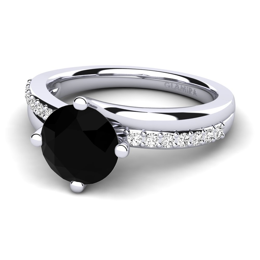 Ónix Negro Anillo de compromiso Lia 2.0crt