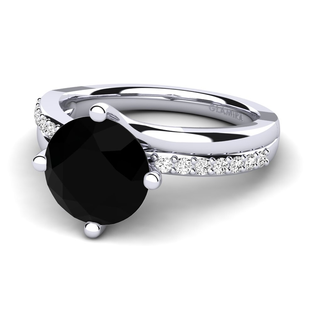 Ónix Negro Anillo de compromiso Lia 3.0crt