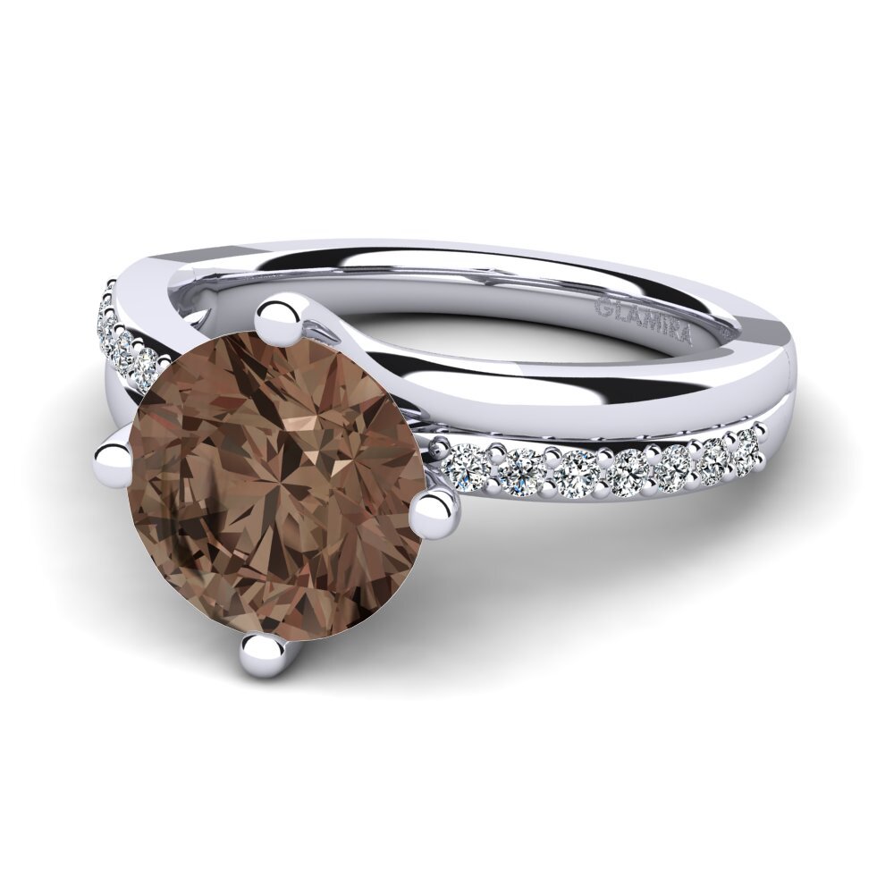 Smoky Quartz Engagement Ring Lia 3.0 crt