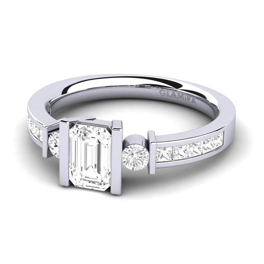 Zafiro blanco Anillo de compromiso Metis