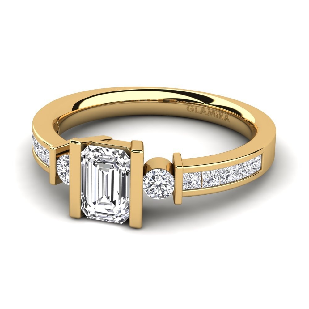 9k Oro Amarillo Anillo de compromiso Metis