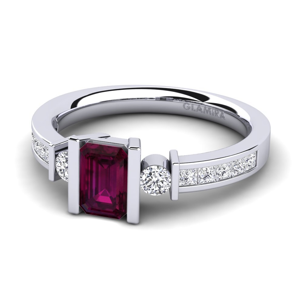 Rhodolite Garnet Engagement Ring Metis