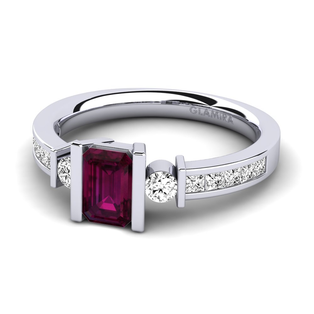 Granate Rhodolite Anillo de compromiso Metis