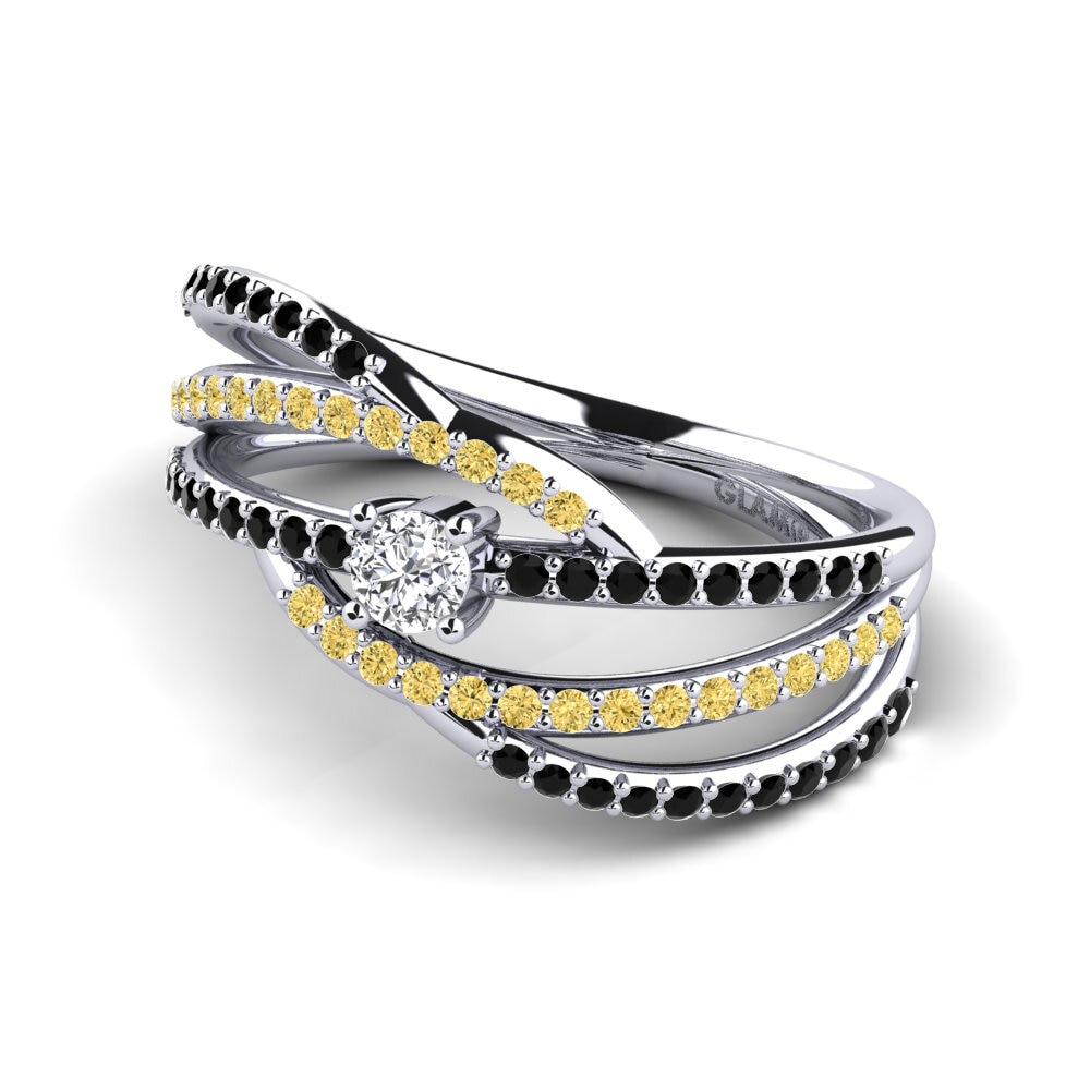 18k Oro Blanco Diamante Anillo de compromiso Nadine